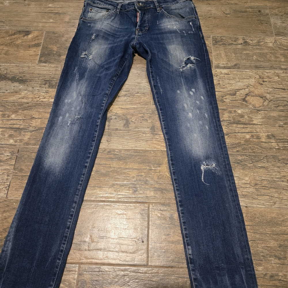 DSQUARED2 Women's Dark Blue Distressed Slim Jeans